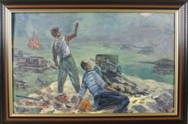 Aleksei  Stepanova Ölgemälde älter russisch Krieg Panzer 